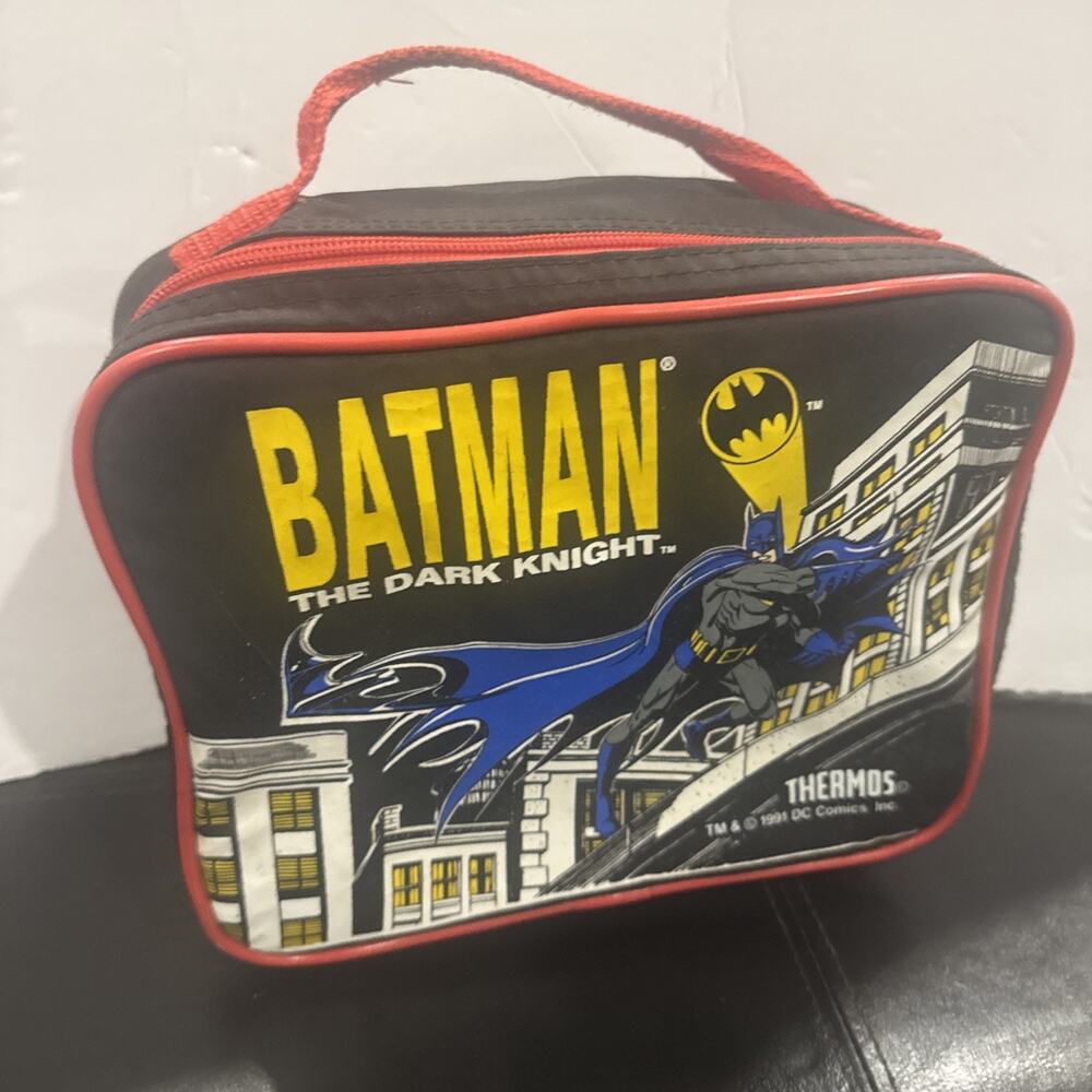 Batman The Dark Knight Thermos Lunch Bag 1993 DC Comics Vintage Insulated Tote
